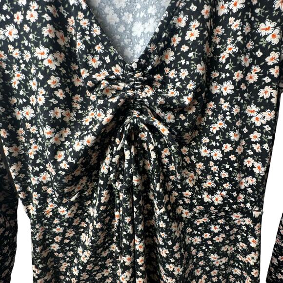 Altar’d State Floral Long Sleeve Mini Dress Ruched Size Medium - Picture 2 of 6